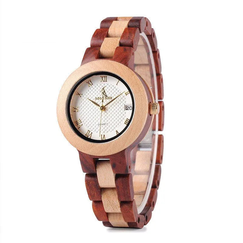 Holz-Quarzuhr für Damen